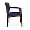 Lesro Lenox Wood Wide Guest Chair Wood Frame, Mocha, RF Blueberry Back, MD Ink Seat LW1201 - alternate 3